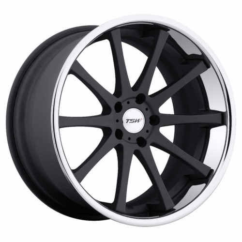 TSW Jerez Matte Black W/ Chrome SS Lip - Part Number 1980JER355120M76 TSW Jerez Matte Black W/ Chrome SS Lip Photo