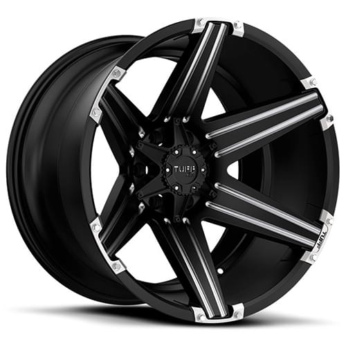 Tuff T12 Satin Black Milled W/ Brushed Inserts - Part Number 2010T12-95150F10 Tuff T12 Satin Black Milled W/ Brushed Inserts Photo
