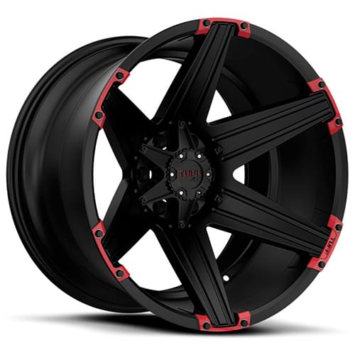 Tuff T12 Satin Black W/ Red Inserts - Part Number 2210T12-26140M08R Tuff T12 Satin Black W/ Red Inserts Photo