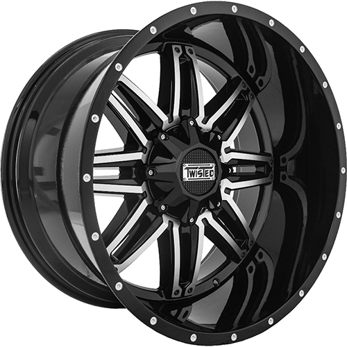 Twisted Offroad Billet T-25 Black Machined - Part Number T-25209051397150+18GBM Twisted Offroad Billet T-25 Black Machined Photo