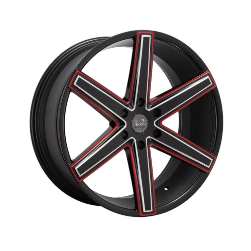 U2 Wheel U2-56-m Gloss Black Milled W/ Red Accents