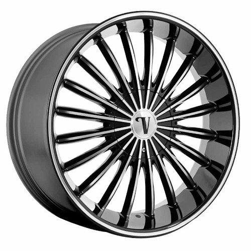 Velocity Wheel VW11 Black Machined w/ Machined Lip & Alum Cap - Part Number V112695267+25BML Velocity Wheel VW11 Black Machined w/ Machined Lip & Alum Cap Photo