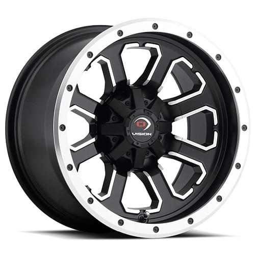 Vision Offroad Commander 548 Black W/ Machined Face - Part Number 548-128156MBMF4 Vision Offroad Commander 548 Black W/ Machined Face Photo