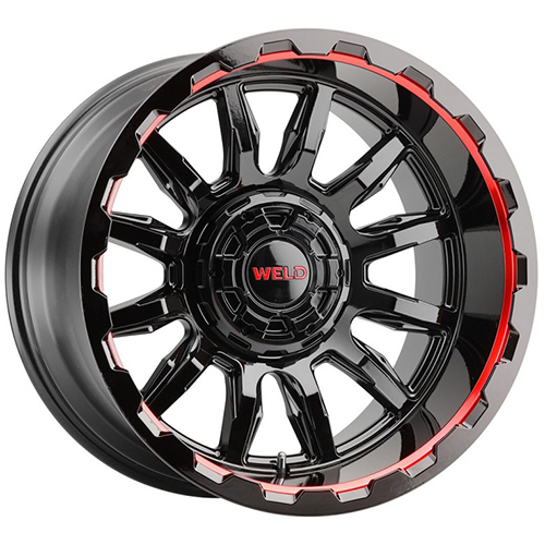 Weld Off-Road Gauntlet W138 Gloss Black Red Milled - Part Number W13800098475 Weld Off-Road Gauntlet W138 Gloss Black Red Milled Photo
