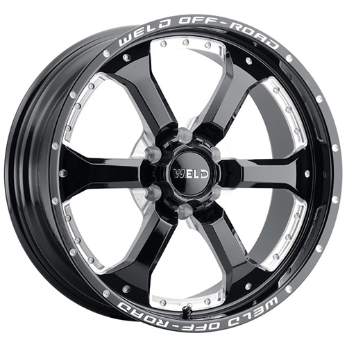 Weld Off-Road Granada Six W125 Gloss Black Milled - Part Number W12502089475 Weld Off-Road Granada Six W125 Gloss Black Milled Photo