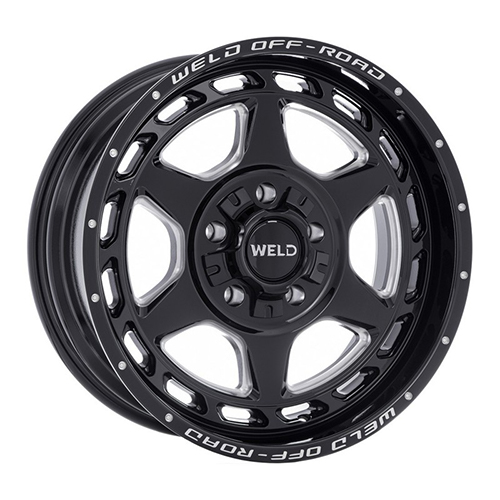 Weld Off-Road Aragon W123 Gloss Black Milled - Part Number W12309018575 Weld Off-Road Aragon W123 Gloss Black Milled Photo
