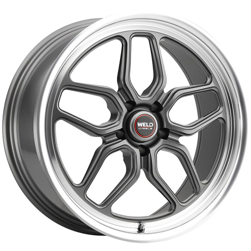Weld Performance Laguna S108 Gloss Gunmetal W/ Diamond Cut Lip - Part Number S10829090P20 Weld Performance Laguna S108 Gloss Gunmetal W/ Diamond Cut Lip Photo