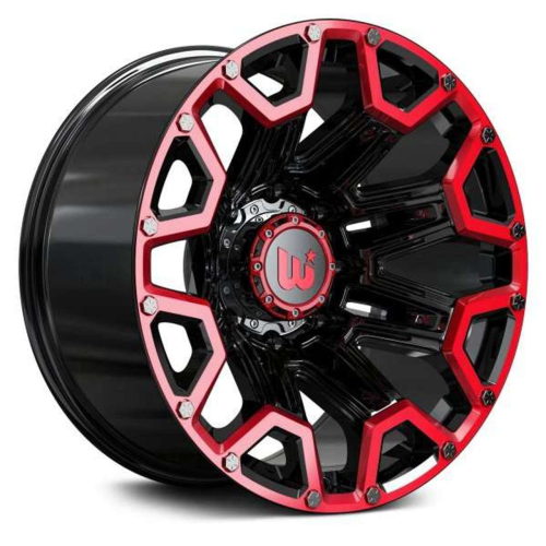 Wesrock Blaze Black Machined Lip w/ Red Tint & Silver Bolts