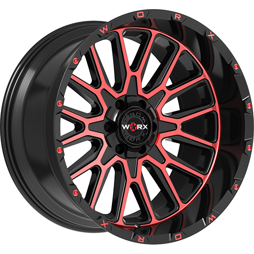 Worx 818MBR Gloss Black Machined Face W/ Red Tint - Part Number 818MBR-2090900 Worx 818MBR Gloss Black Machined Face W/ Red Tint Photo