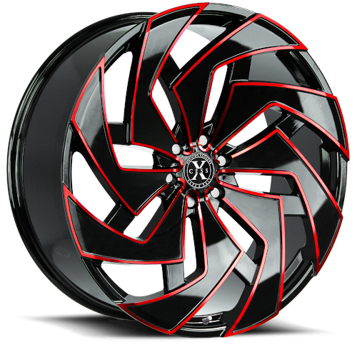 Xcess X04 Gloss Black Candy Red Milled - Part Number X04663926GBMLR Xcess X04 Gloss Black Candy Red Milled Photo