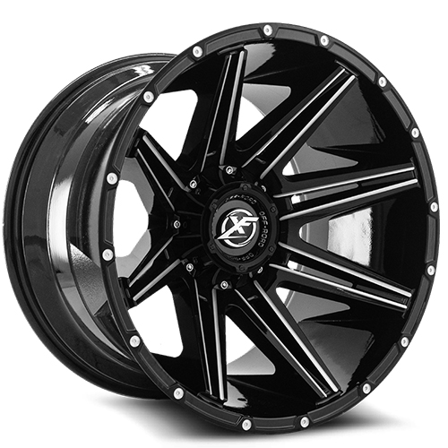 XF Offroad XF-220 Gloss Black Milled - Part Number XF-220179051271397+12GBM XF Offroad XF-220 Gloss Black Milled Photo