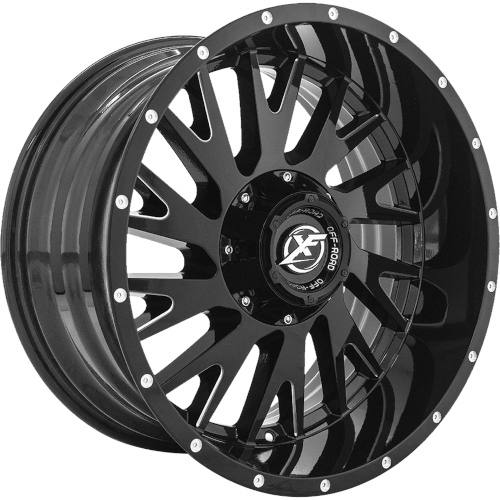 XF Offroad XF-221 Gloss Black Milled - Part Number XF-221201051143127-24GBML XF Offroad XF-221 Gloss Black Milled Photo
