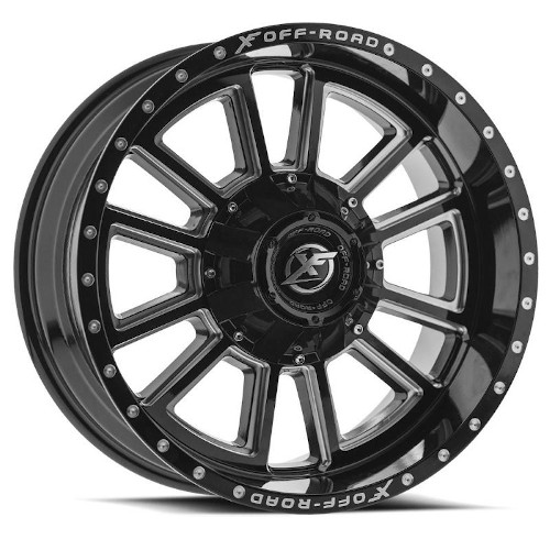 XF Offroad XF-225 Gloss Black Milled - Part Number XF-225201051397150-12GBML XF Offroad XF-225 Gloss Black Milled Photo