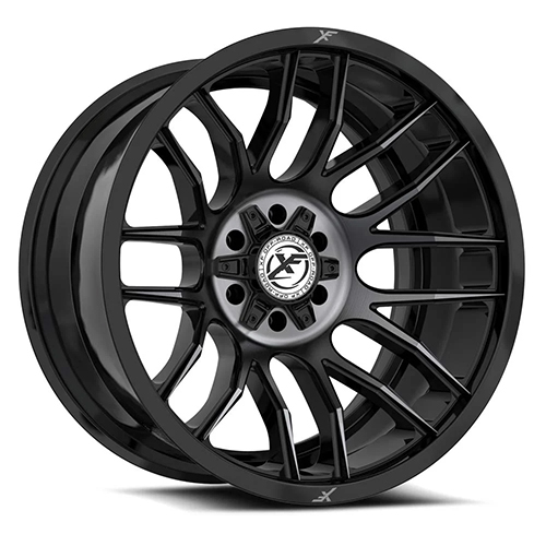 XF Offroad XF-232 Gloss Black Machined W/ Titanium Double Dark Tint