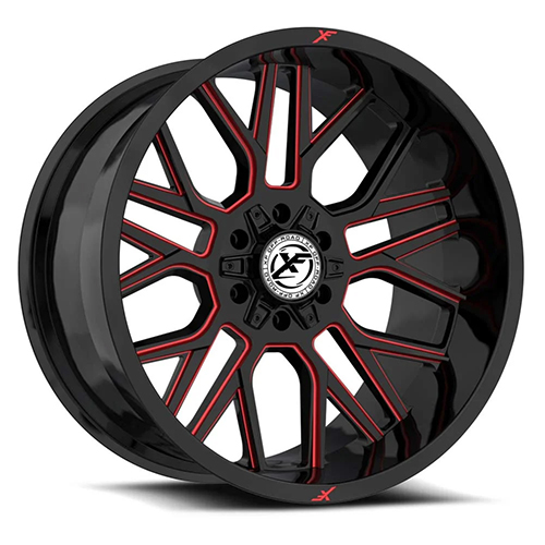 XF Offroad XF-235 Gloss Black W/ Red Milled Accents - Part Number XF-235201061351397-24GBRM XF Offroad XF-235 Gloss Black W/ Red Milled Accents Photo