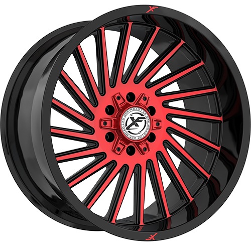 XF Offroad XF-239 Gloss Black Machined W/ Red Milled Accents - Part Number XF-239201051271397-12GBMRED XF Offroad XF-239 Gloss Black Machined W/ Red Milled Accents Photo