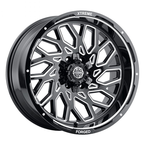 Xtreme Offroad Forged XF-10 Midnight Black W/ Milled Accents & Lip - Part Number XF10-2010Y-25RBXG Xtreme Offroad Forged XF-10 Midnight Black W/ Milled Accents & Lip Photo