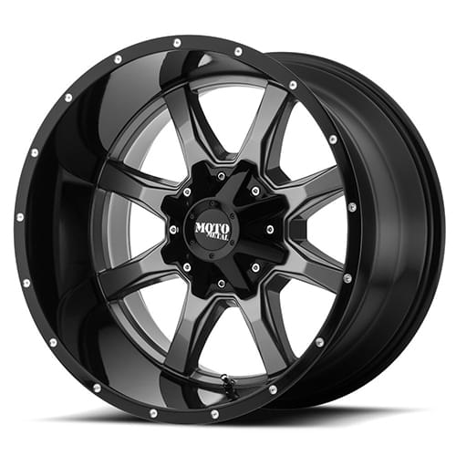 Moto Metal MO970 Gloss Gray W/ Gloss Black Lip - Part Number MO97021086418N Moto Metal MO970 Gloss Gray W/ Gloss Black Lip Photo