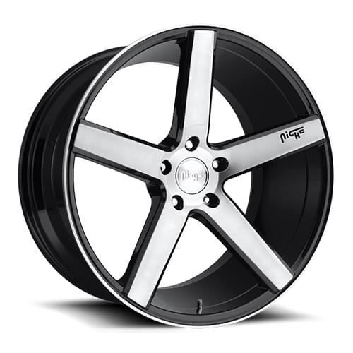 Niche Milan M124 Gloss Black W/ Machined Face - Part Number M1242085F8+34 Niche Milan M124 Gloss Black W/ Machined Face Photo
